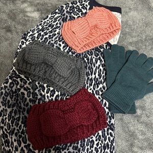 NWOT Sweater Knit Bow Winter Ear Warmer Headband